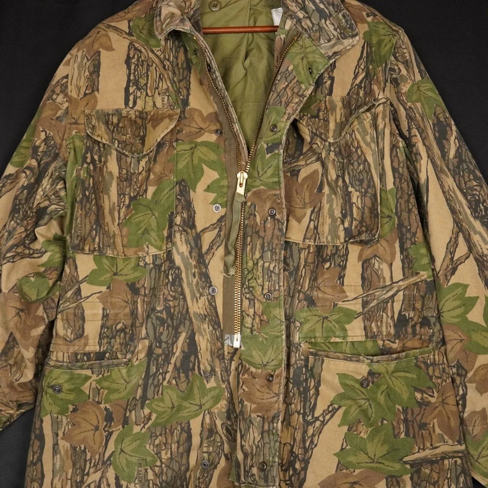 90s Golden Mfg Trebark Camo Field Jacket Mens Medium Regular Brown Green Hunting